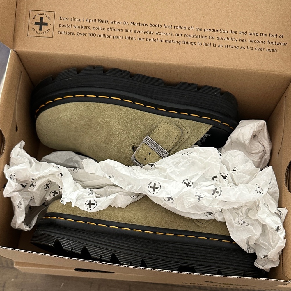 Dr. Martens Khaki Suede Boots